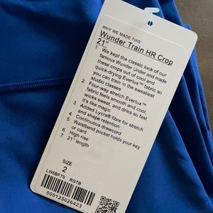 Lululemon Wunder Train HR Crop 21”